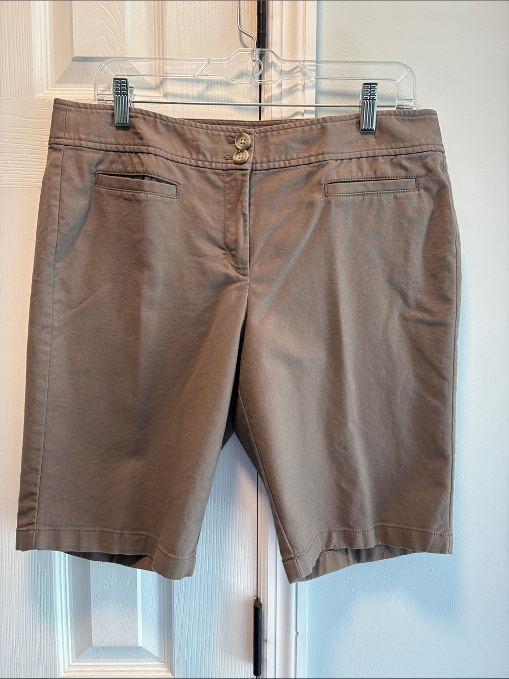Ann Taylor Olive-Taupe Bermuda Shorts